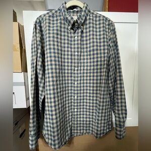 J. Crew Navy and Cream Plaid Shirt. NWOT.